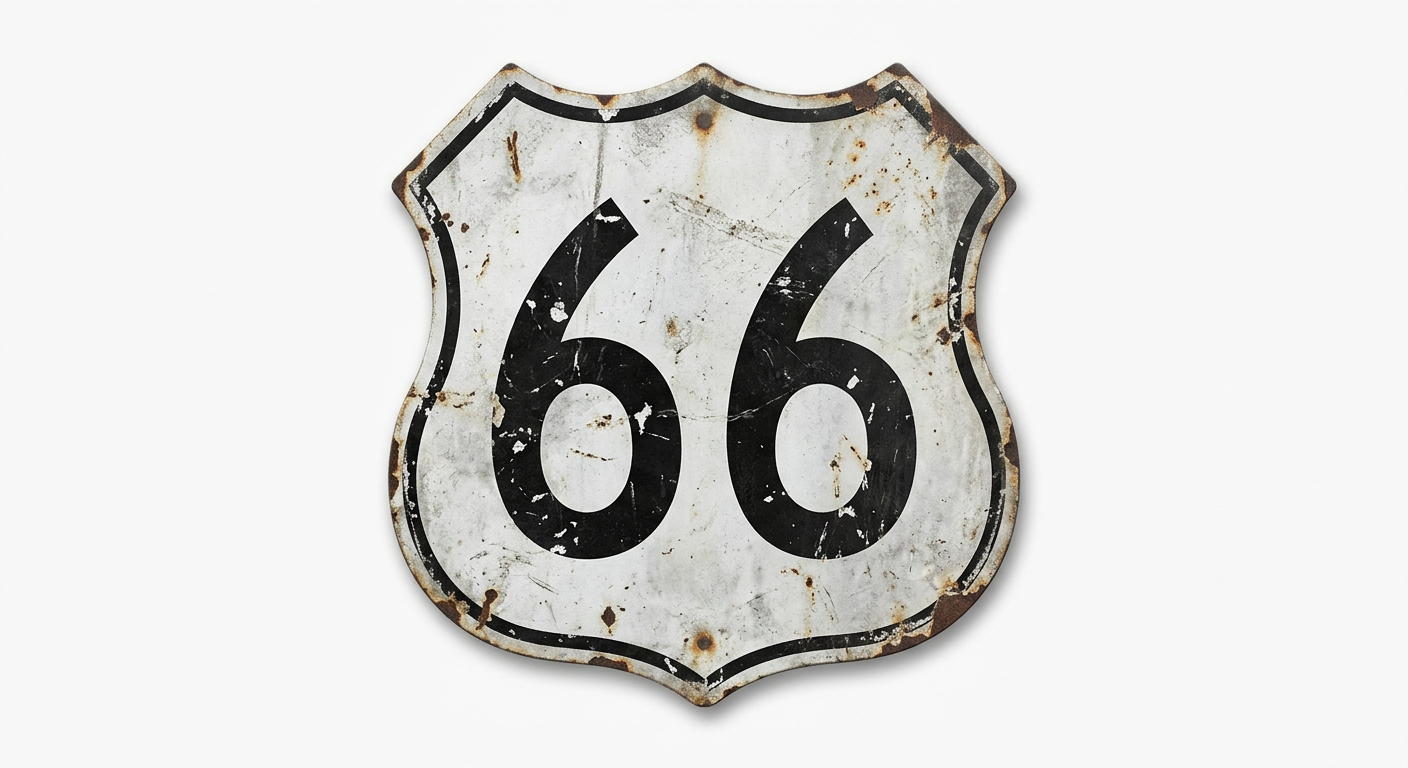 Route 66 road sign